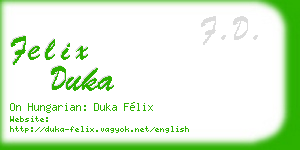 felix duka business card